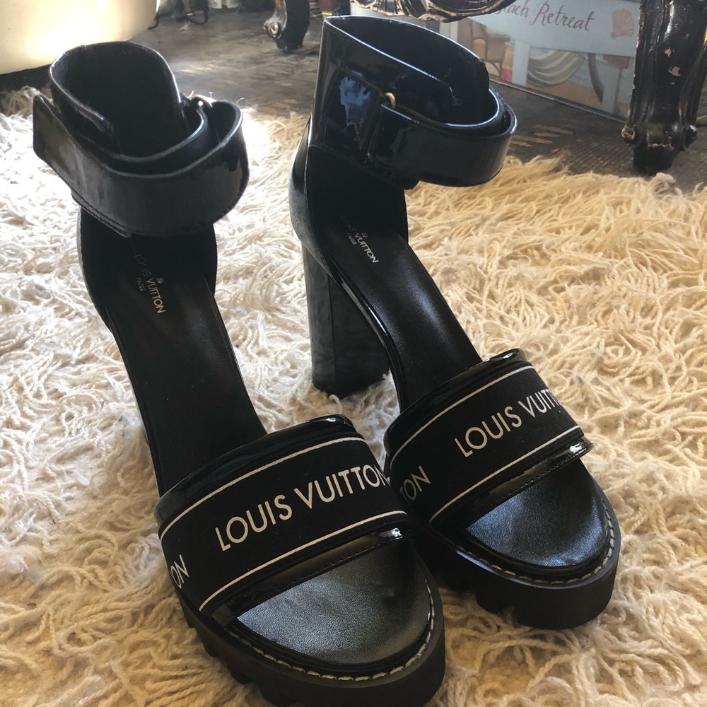 LV Black Gladiator Sandals